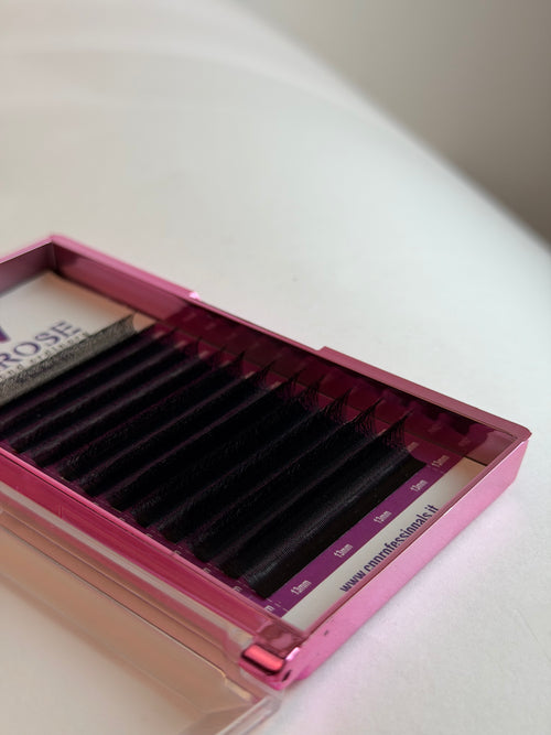 Extension ciglia 0.07 W 4D Mix - vassoio rosa con ciglia sintetiche curvatura mista C/D Cn Professionals