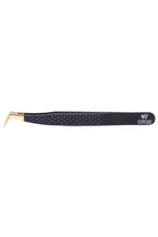 Pinzetta professionale HIROSE punta angolata 90° per lash extension volume - vista laterale