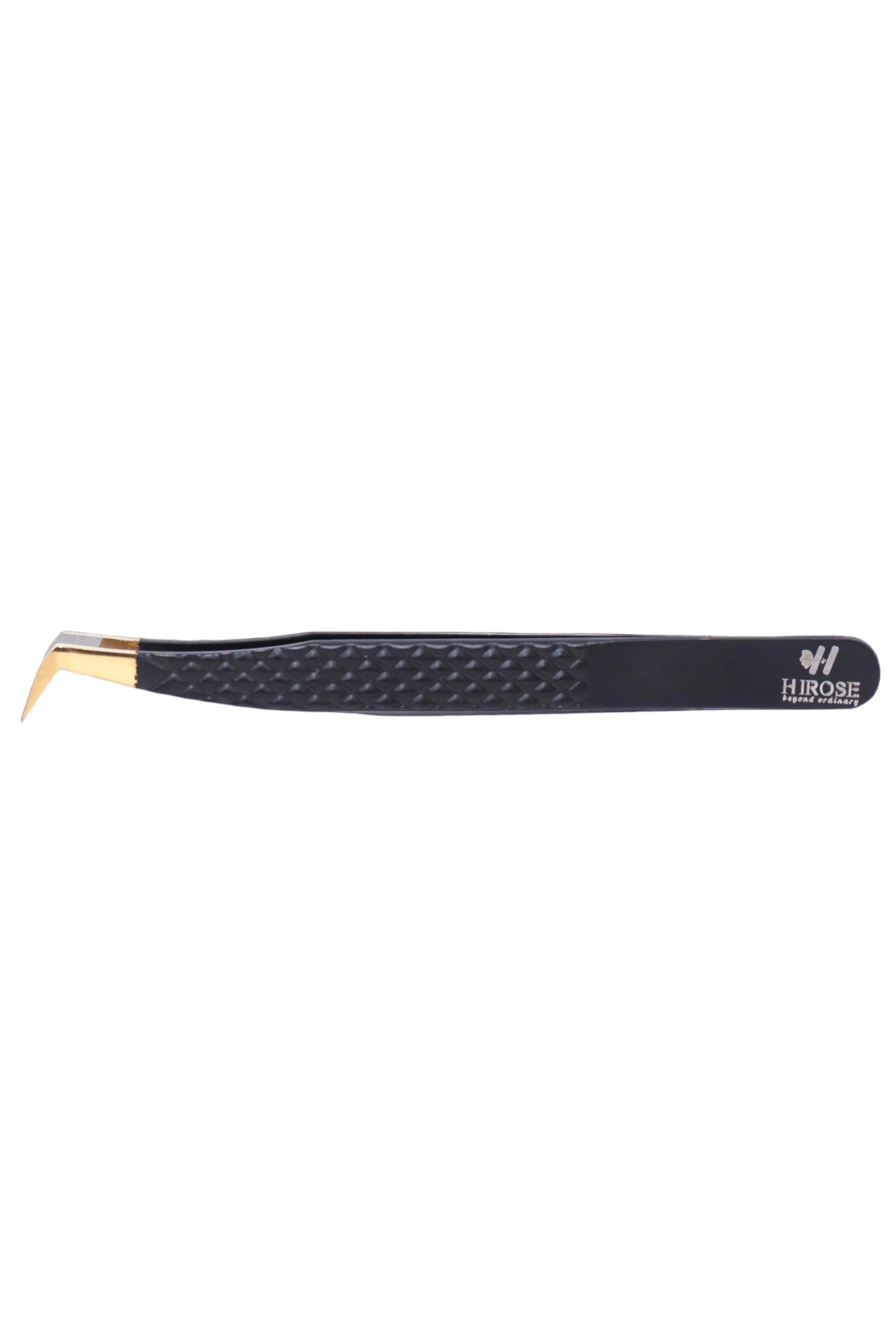 Pinzetta professionale HIROSE punta angolata 90° per lash extension volume - vista laterale