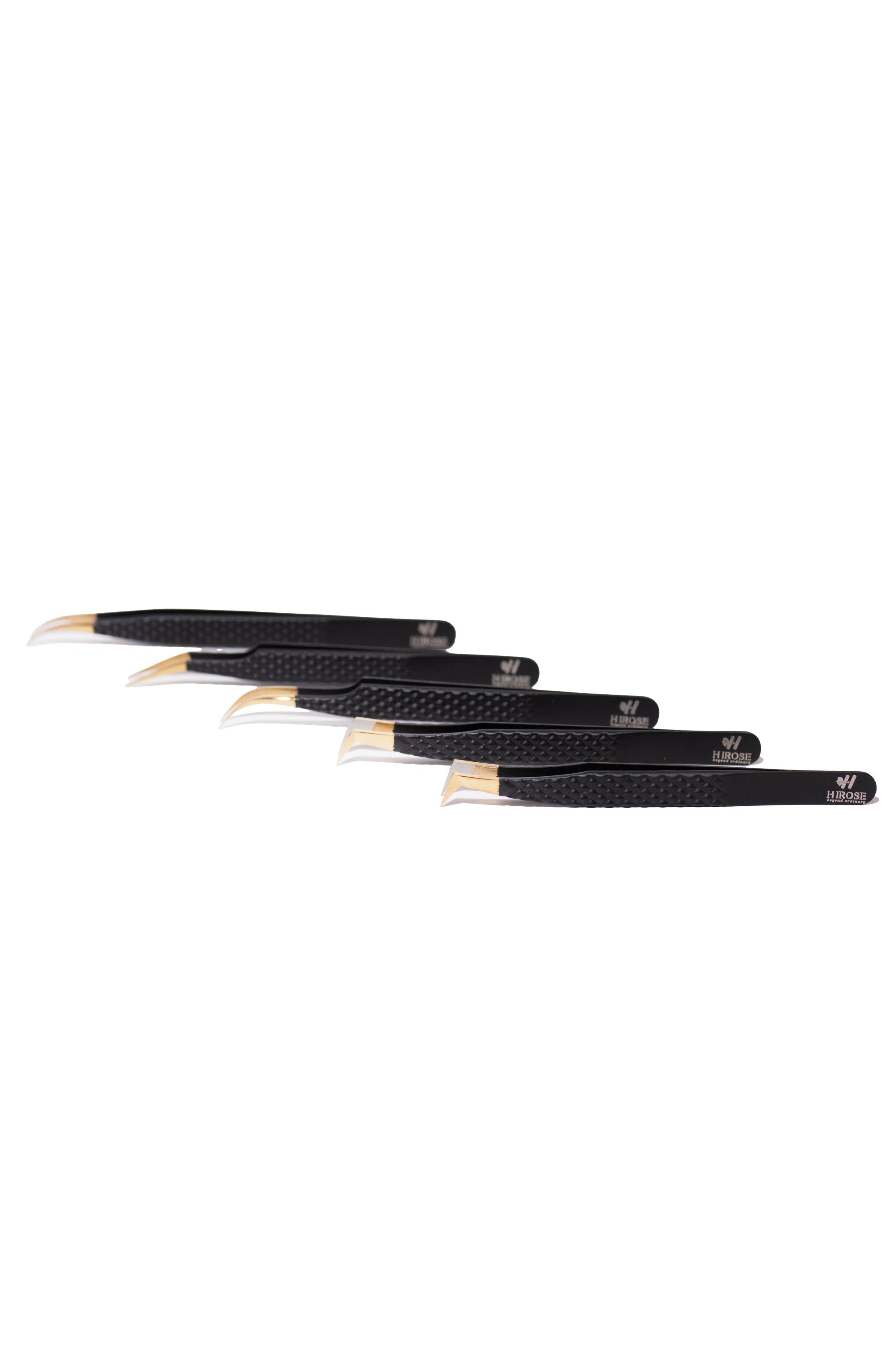 Kit 5 Pinzette Professionali HIROSE – vista set completo – CN Professionals